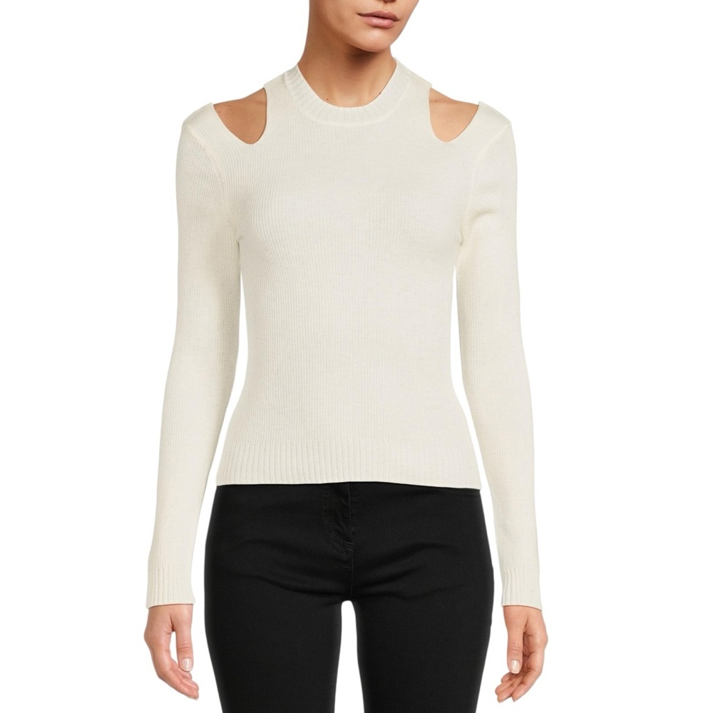 ASOS Yas Ribbed Shoulder Cut Out Sweater - Picture 2 of 8